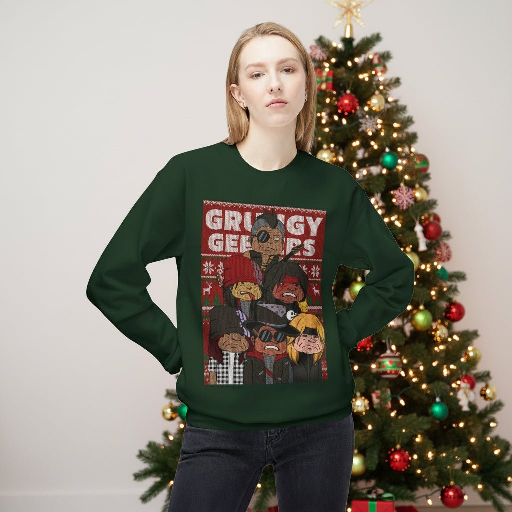 Grungy Geezers Holiday Crewneck Sweatshirt - The Enchanted Bonsai Bazaar