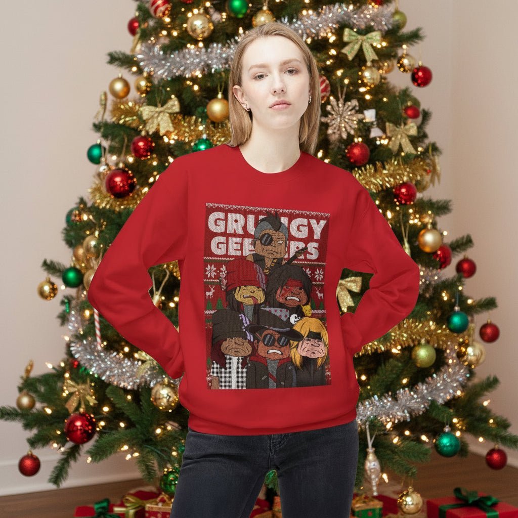 Grungy Geezers Holiday Crewneck Sweatshirt - The Enchanted Bonsai Bazaar