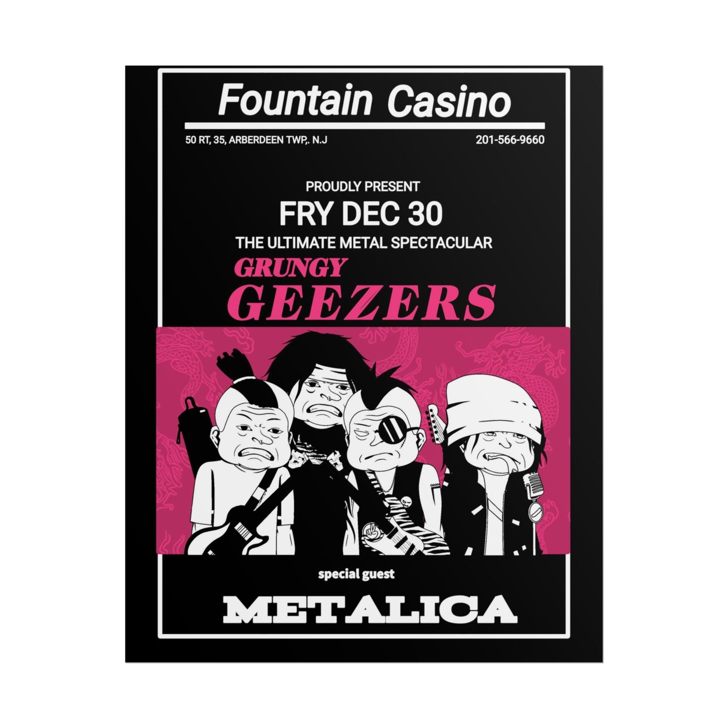 Grungy Geezers "Mosh Pit Mayhem" Heavy Metal Poster - T3kNo - Logic.xyz