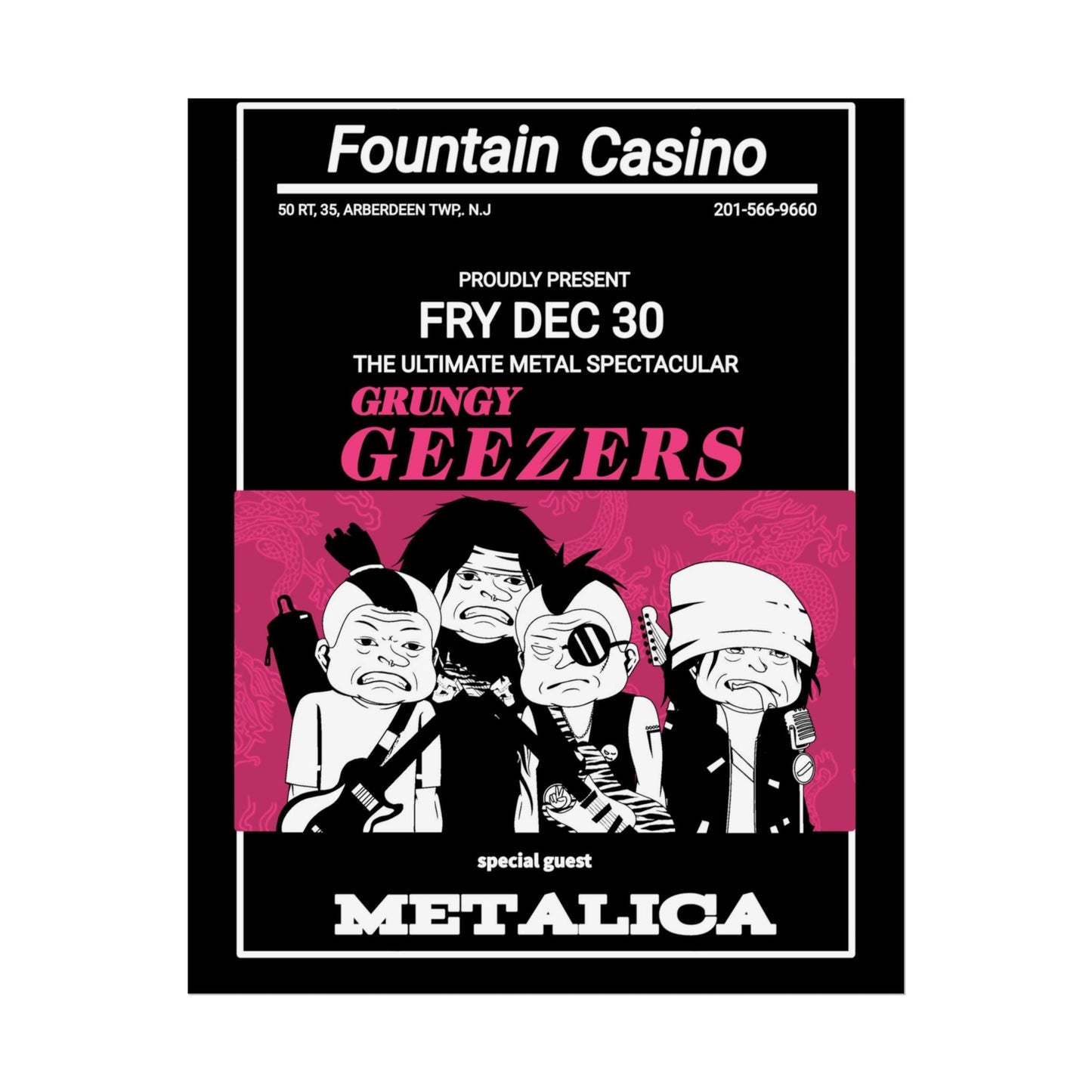 Grungy Geezers "Mosh Pit Mayhem" Heavy Metal Poster - T3kNo - Logic.xyz