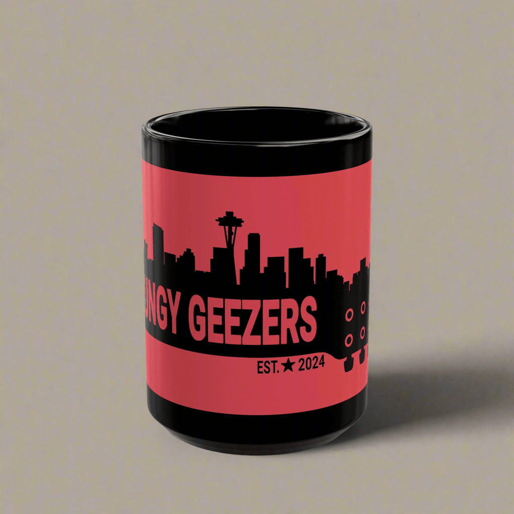 Grungy Geezers "Red Hot Riff" Coffee Mug - T3kNo - Logic.xyz