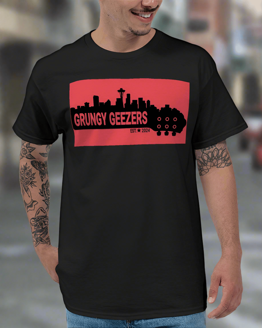 Grungy Geezers "Red Hot Riff" T-Shirt - T3kNo - Logic.xyz