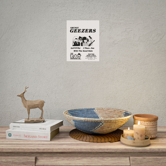Grungy Geezers "Rock 'n' Roll Rebellion" Concert Poster - The Enchanted Bonsai Bazaar