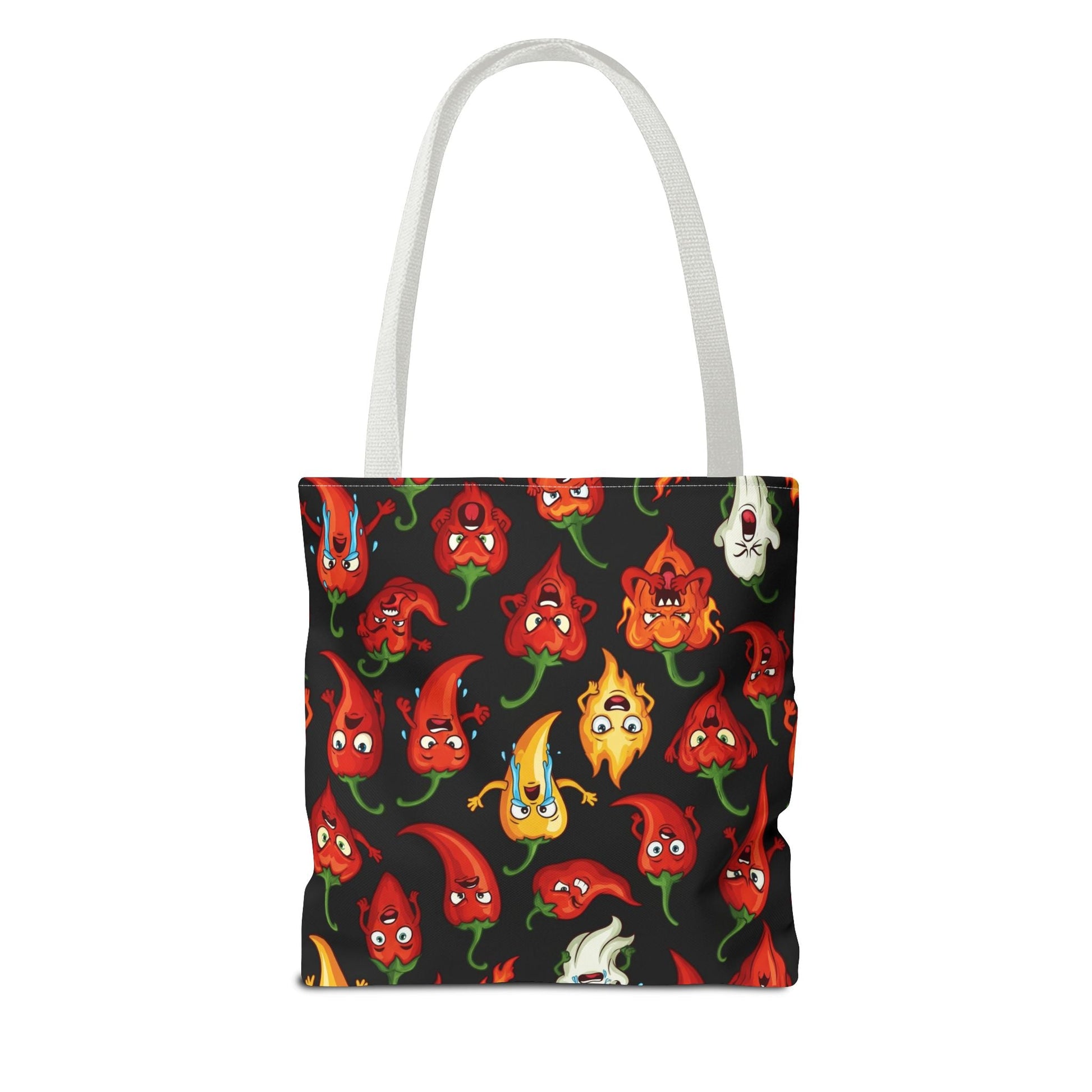 IC Spicy Pepper Tote Bag, Fun Grocery Bag, Cute Gift for Foodies, Chili Pepper Pattern, Stylish Eco - Friendly Bag, Perfect for Markets - The Enchanted Bonsai Bazaar