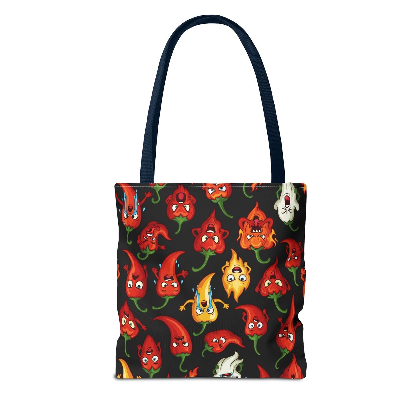 IC Spicy Pepper Tote Bag, Fun Grocery Bag, Cute Gift for Foodies, Chili Pepper Pattern, Stylish Eco - Friendly Bag, Perfect for Markets - The Enchanted Bonsai Bazaar