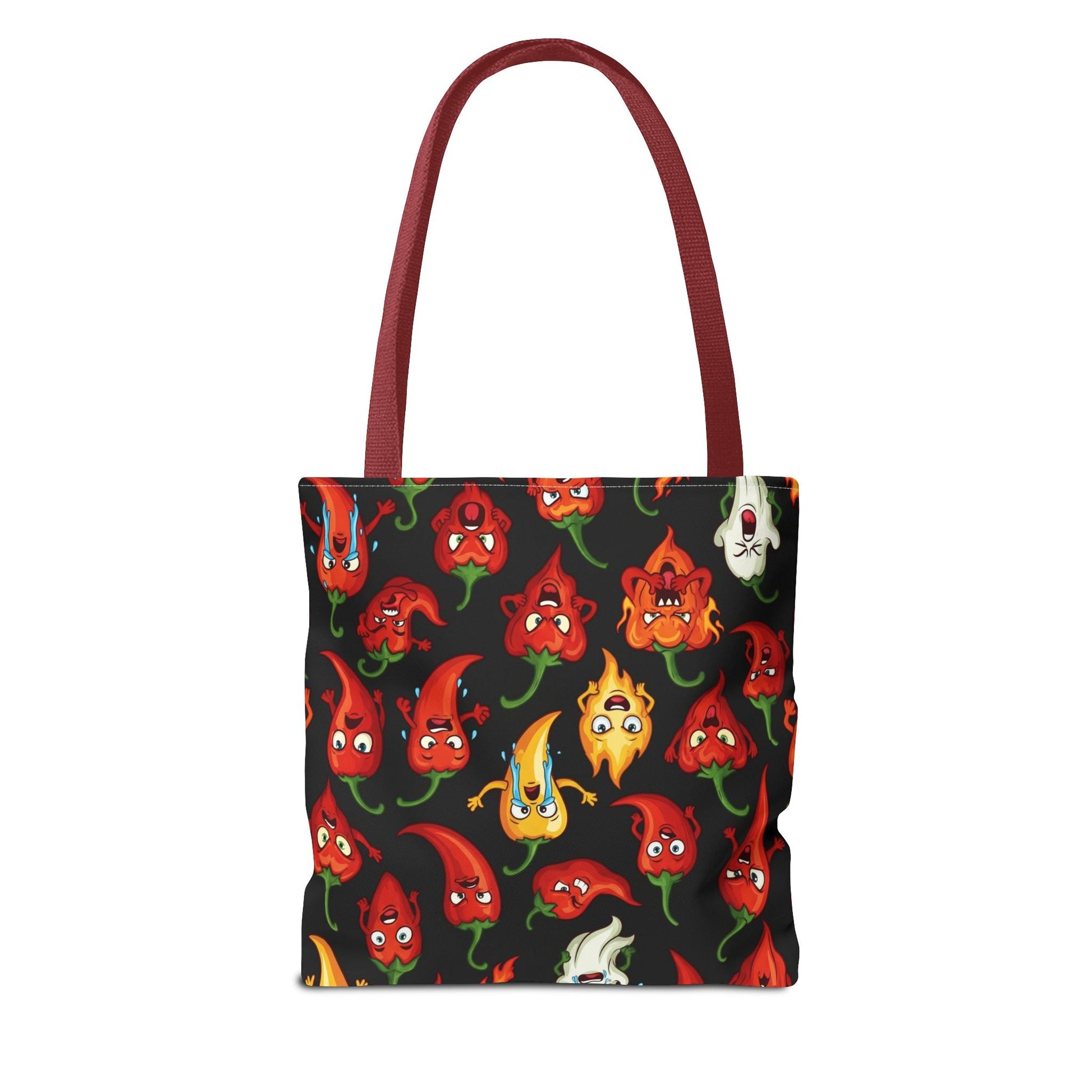 IC Spicy Pepper Tote Bag, Fun Grocery Bag, Cute Gift for Foodies, Chili Pepper Pattern, Stylish Eco - Friendly Bag, Perfect for Markets - The Enchanted Bonsai Bazaar