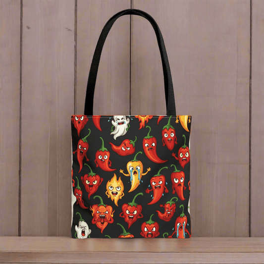 IC Spicy Pepper Tote Bag, Fun Grocery Bag, Cute Gift for Foodies, Chili Pepper Pattern, Stylish Eco - Friendly Bag, Perfect for Markets - T3kNo - Logic.xyz