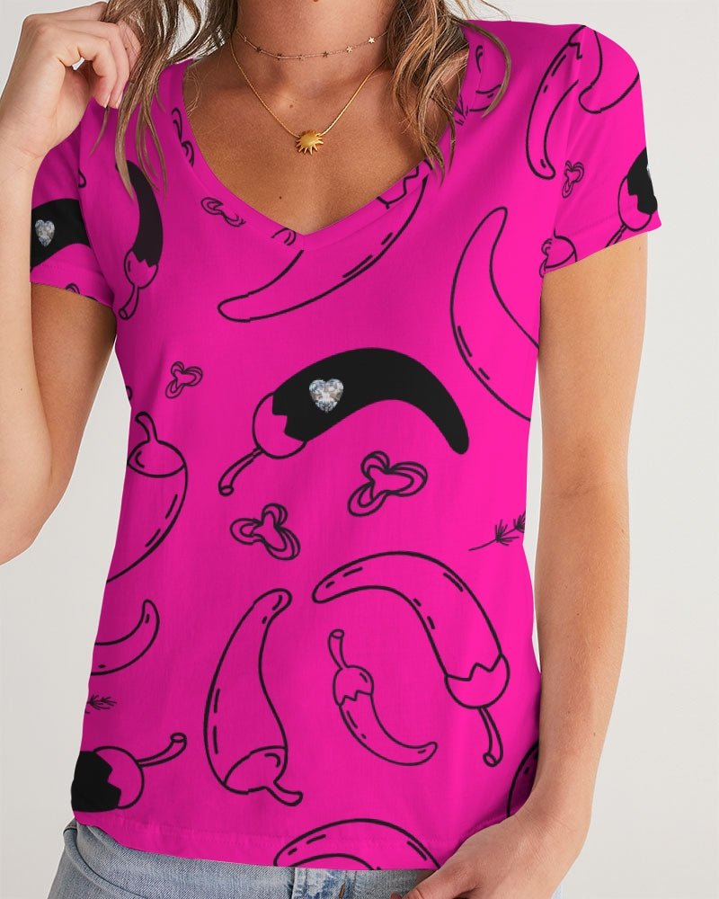 IC Spicy x Candace Marquette "Certified Spark" V - Neck T-Shirt - The Enchanted Bonsai Bazaar