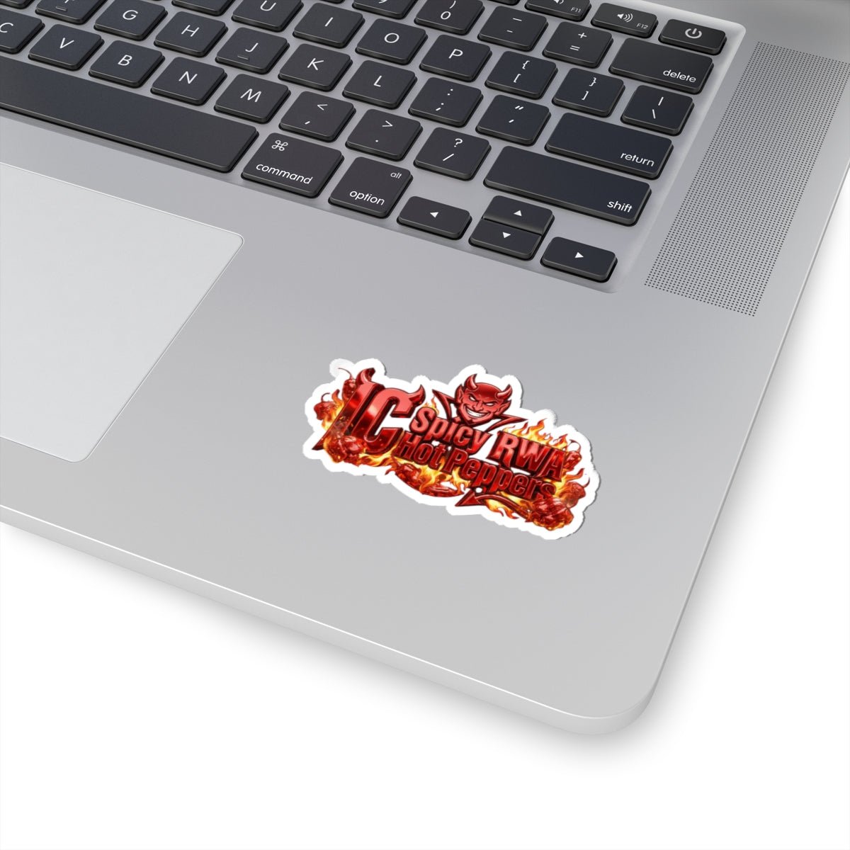 Kiss - Cut Sticker — "IC Spicy RWA Hot Peppers" Devil & Flames Logo (Laptop/Water Bottle Decal) - The Enchanted Bonsai Bazaar