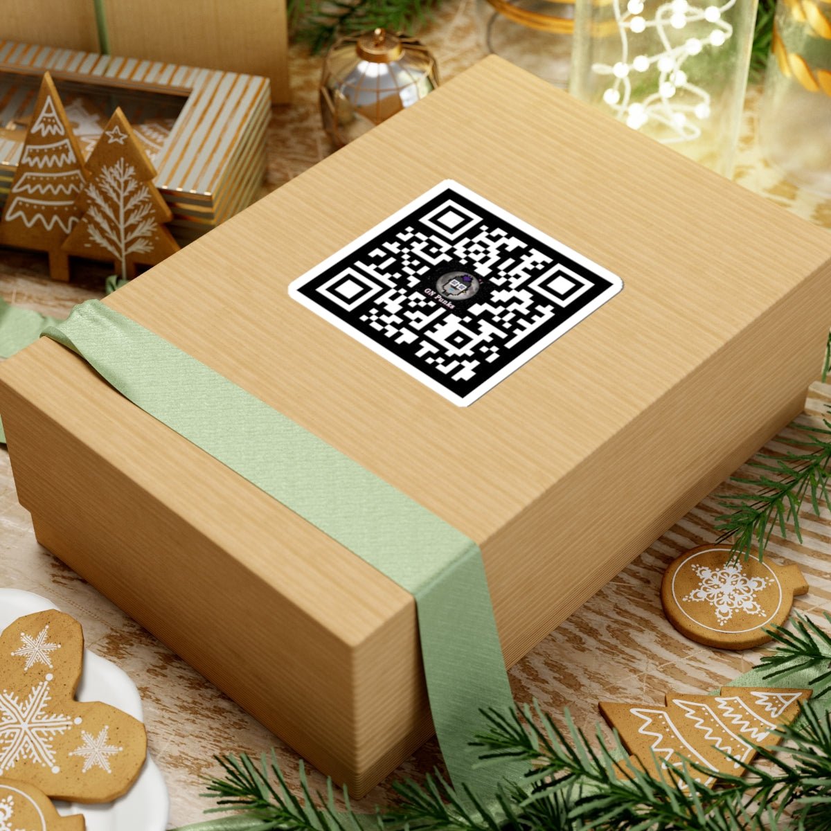 QR Code Kiss - Cut Sticker — Custom GNight Punks Logo Scanable Decal - The Enchanted Bonsai Bazaar