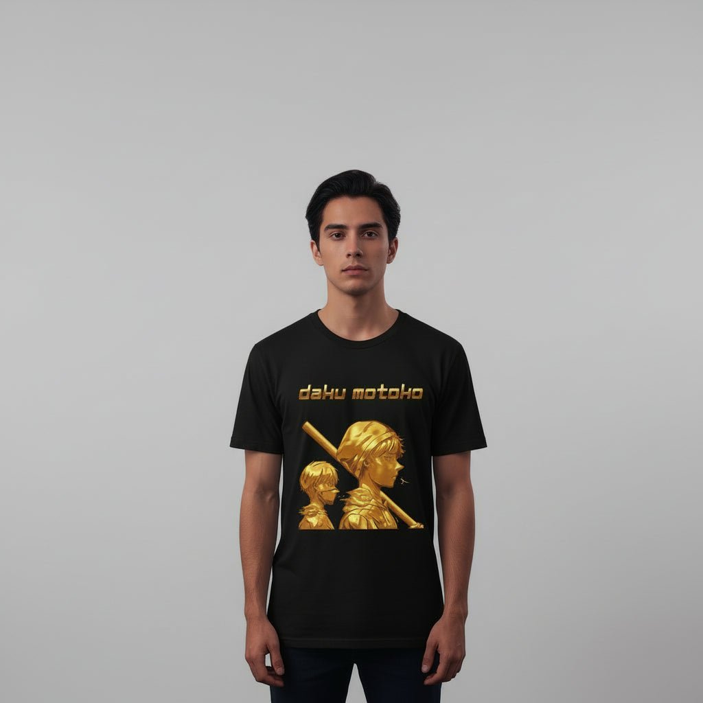 T-Shirt – " Golden Daku Motoko" Retro Gamer Tee - The Enchanted Bonsai Bazaar
