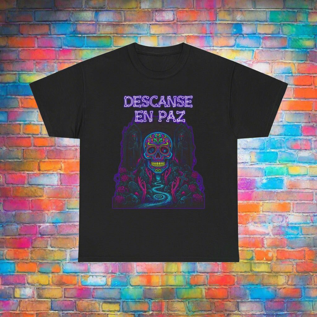 T-Shirt Vibrant Sugar Skull Pattern - The Enchanted Bonsai Bazaar