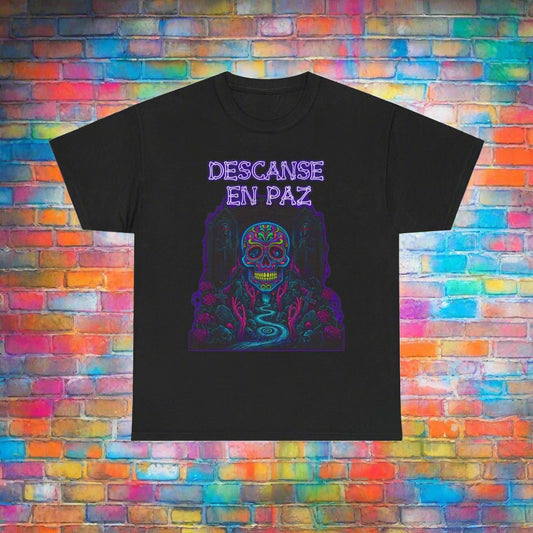 T-Shirt Vibrant Sugar Skull Pattern - The Enchanted Bonsai Bazaar