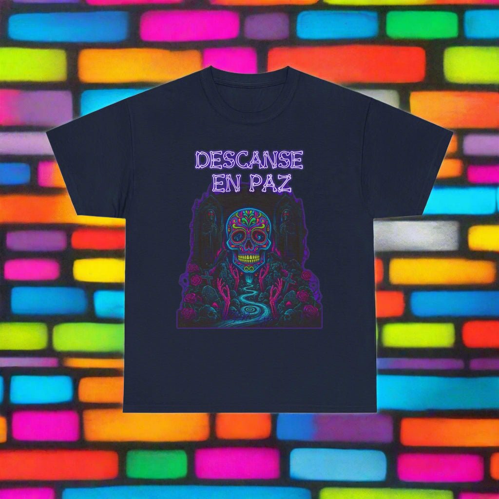 T-Shirt Vibrant Sugar Skull Pattern - The Enchanted Bonsai Bazaar