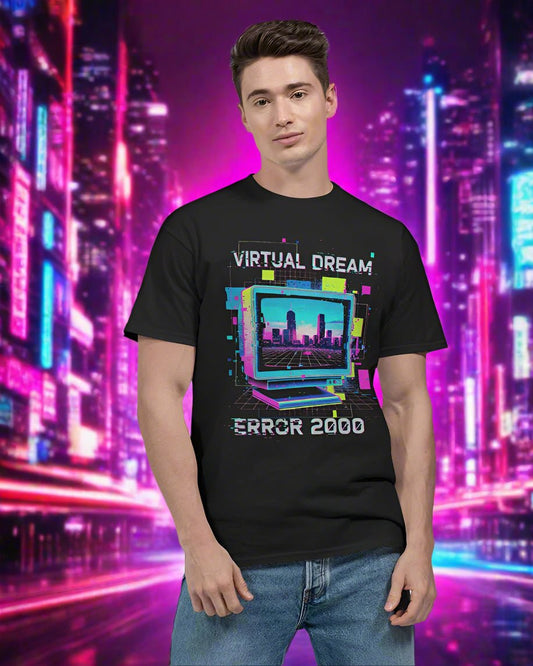 T-Shirt Virtual Dream Error 2000 Y2K 90's - The Enchanted Bonsai Bazaar