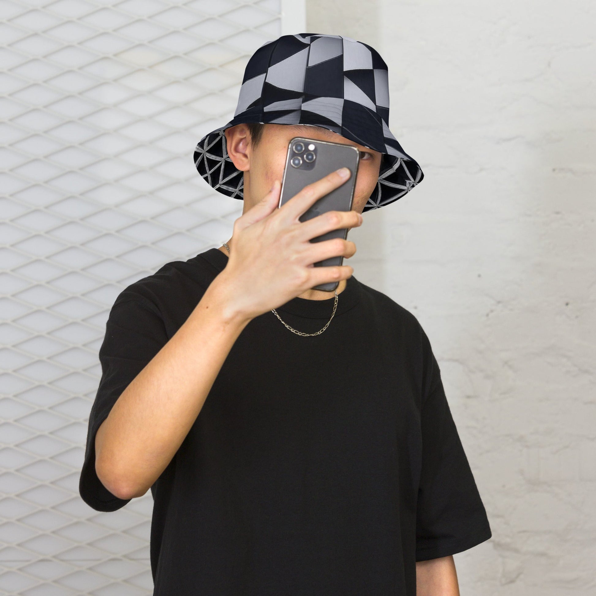 T3kNo - Logic "Digital Camouflage" Reversible Bucket Hat - The Enchanted Bonsai Bazaar