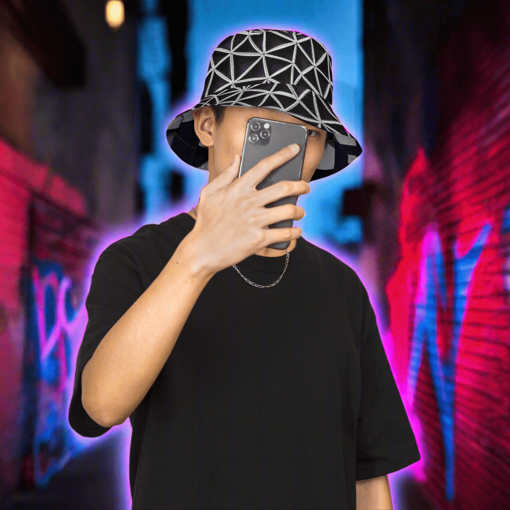 T3kNo - Logic "Digital Camouflage" Reversible Bucket Hat - The Enchanted Bonsai Bazaar