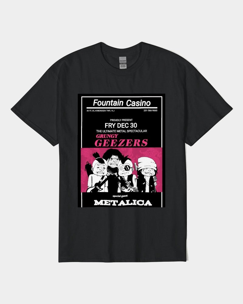 T3kNo - Logic | Grungy Geezers "Fountain Park Gig" T-Shirt - T3kNo - Logic.xyz