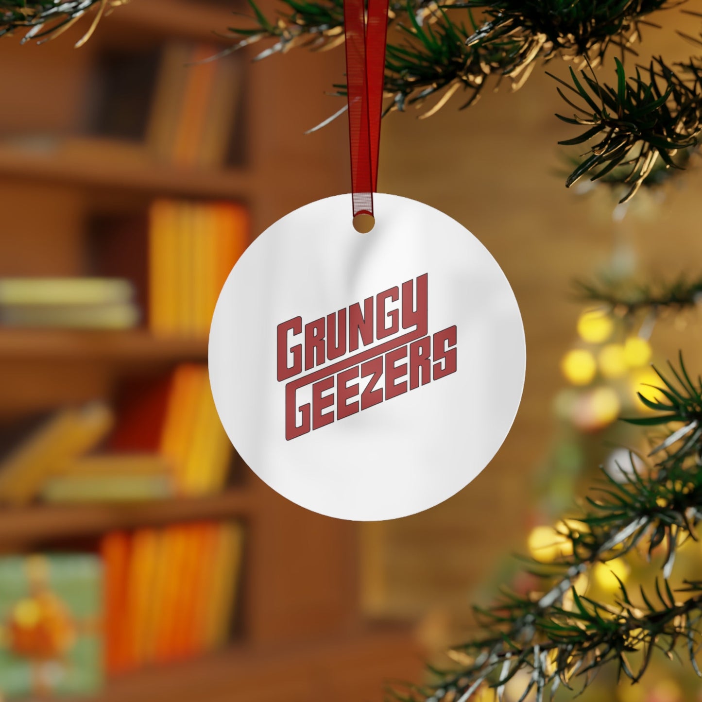 T3kNo - Logic | Grungy Geezers "Rebel Riff" Christmas Ornament - T3kNo - Logic.xyz