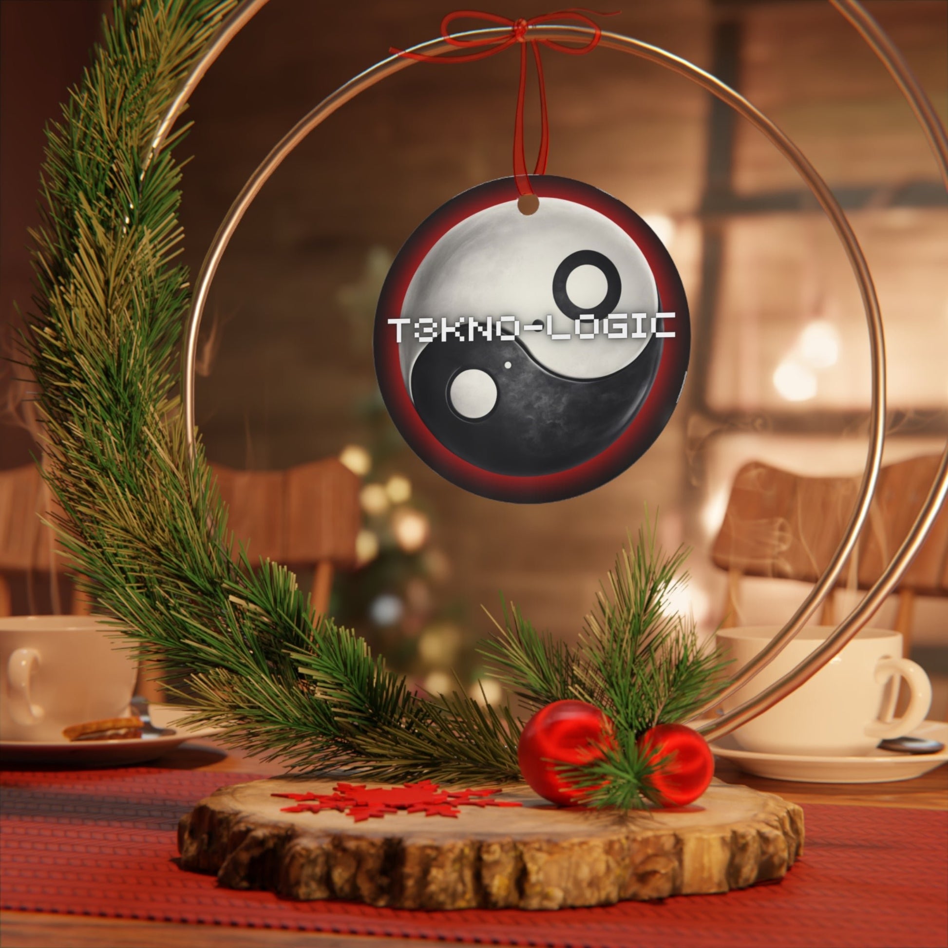 T3kNo - Logic Metal Ornament - T3kNo - Logic.xyz