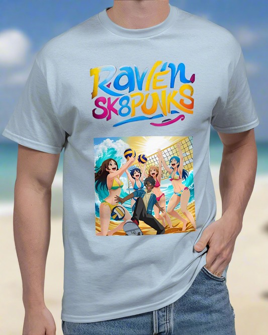 T3kNo - Logic | Raven Sk8 Punks "Sk8'n at the Beach" T-Shirt - T3kNo - Logic.xyz
