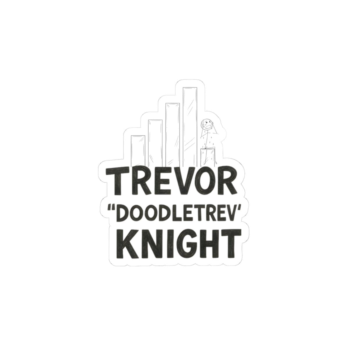 Trevor "DoodleTrev" Knight Sticker — Custom Name Kiss - Cut Vinyl Sticker - T3kNo - Logic.xyz