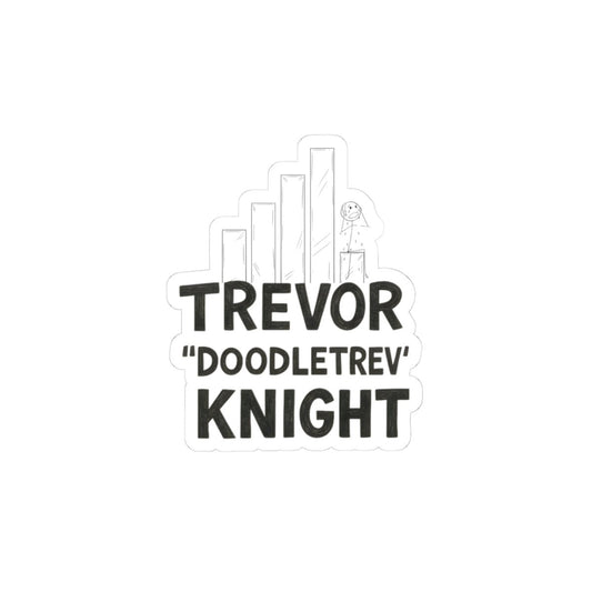 Trevor "DoodleTrev" Knight Sticker — Custom Name Kiss - Cut Vinyl Sticker - T3kNo - Logic.xyz