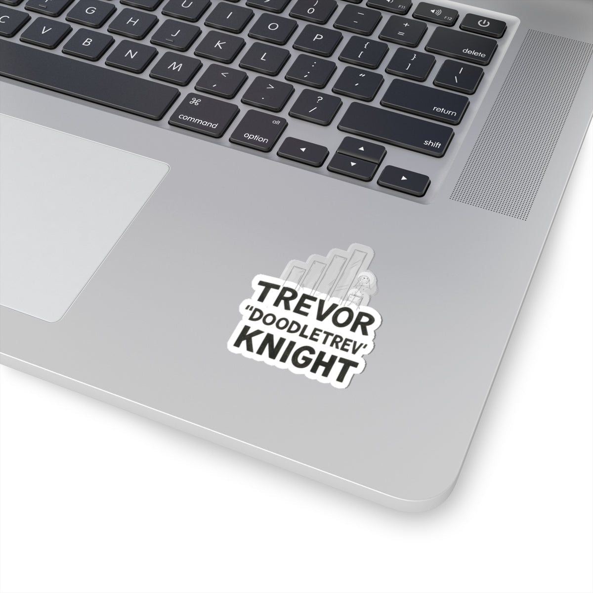 Trevor "DoodleTrev" Knight Sticker — Custom Name Kiss - Cut Vinyl Sticker - T3kNo - Logic.xyz